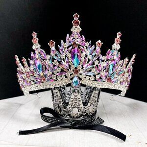 Lavender Wedding Tiara, Silver Bridal Headband, Bridesmaid Hair Accessory